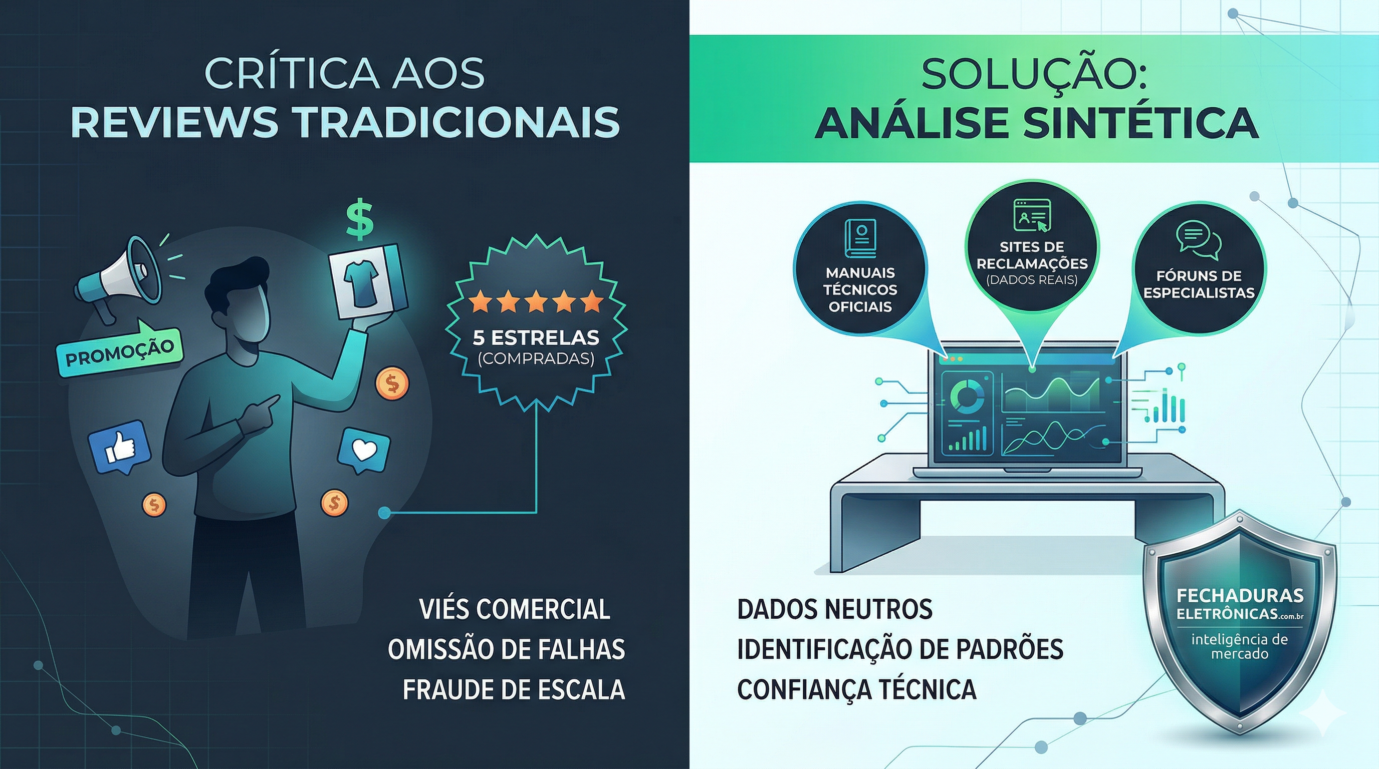 Pessoa analisando informações de diferentes fontes antes de escolher uma fechadura eletrônica