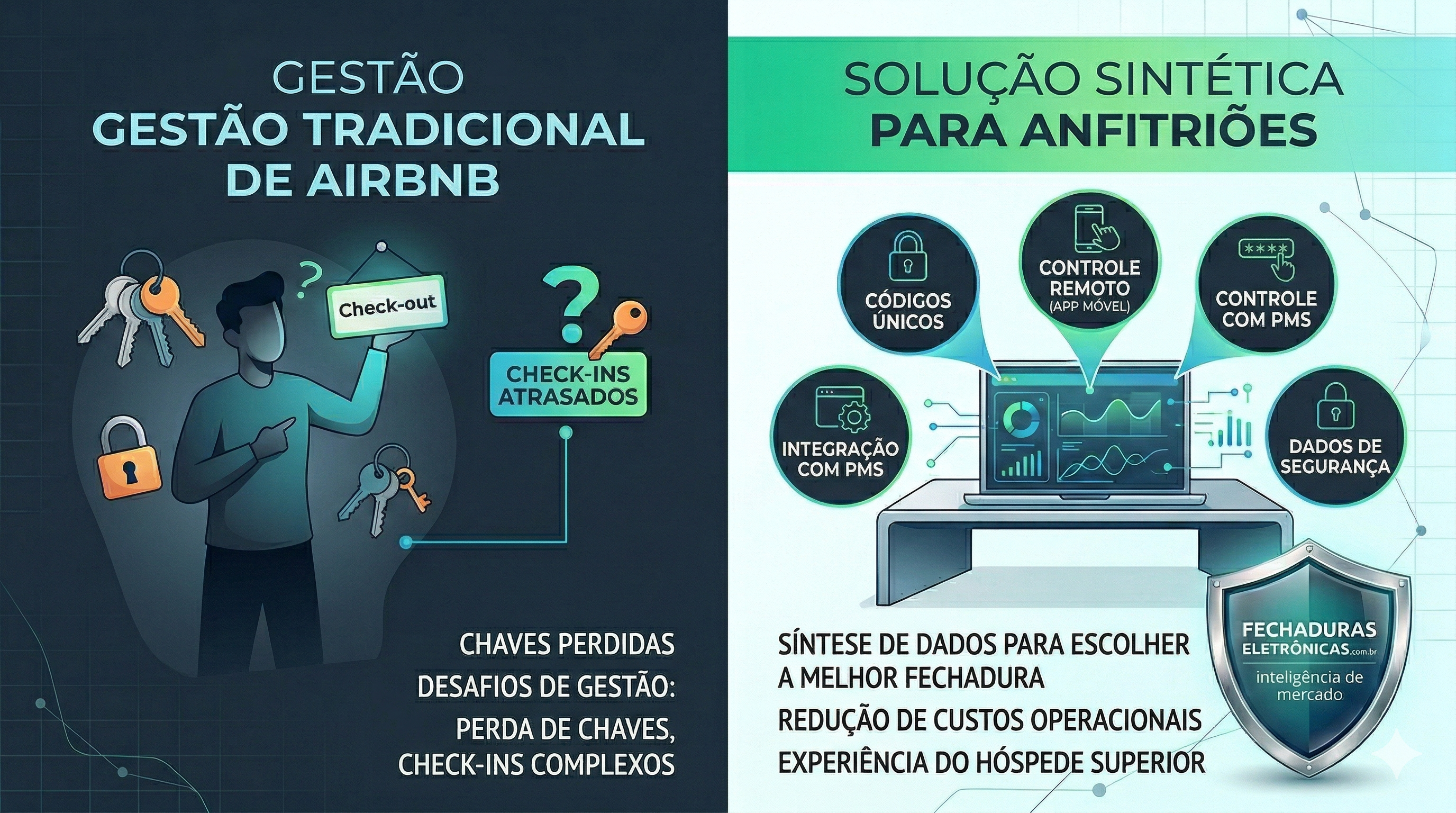 Fechadura eletrônica instalada em imóvel de locação por temporada