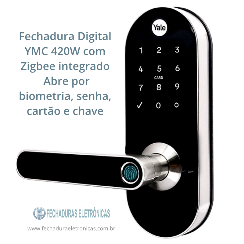 Fechadura Digital YMC 420W com Zigbee integrado